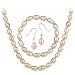 Sterling Silver Freshwater Cultured Pink Pearl Necklace, Bracelet Earring Jewelry Set