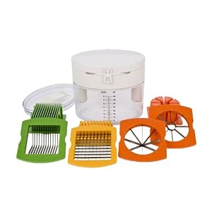 MIU France 1248 Multi Vegetable Chopper/Slicer, White with Clear Base