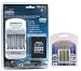 Hitech - AAA Fast Charger with LCD Indicator & 4 Ni-Mh AAA 750mAh Rechargeable Batteries with Clear Battery Case