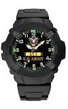 Combat, Black Case, US Army Dial w/Vietnam Ribbon, PU Strap