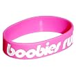 Pink White Boobies Rule Awareness for Breast Cancer Bracelet