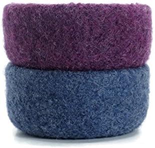 Amethyst Purple &amp; Denim Blue Set Of 2 Decorative Felt Bowls