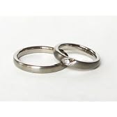デンマーク　ZEEZEN　チタン　ペアリング　結婚指輪　女性用にはダイヤ(1 x 0.015 カラット）付き　4.126.01
