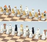 Dogs & Cats Chess Set, King:3-1/4