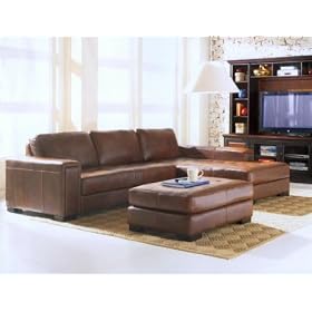 Easton Brown Leather Sectional Sofa
