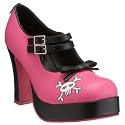 T.U.K Womens Hi Platform Pink Skull & Bows