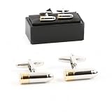 Rhodium Plated Cufflinks Bullet style Gift Boxed