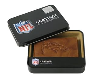 NFL Denver Broncos Embossed Genuine Cowhide Leather Trifold Leather Wallet