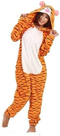 Pajamas Anime Costume Adult Animal Onesie Tiger Cosplay Size XL Yellow