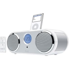iLuv I166-WHT Stereo iPod Dock with Dual Alarm Clock System (White) by iLuv