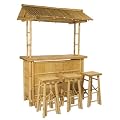 4tlg. Bar RIVAS + Bambus Theke Tresen Barhocker OUTDOOR