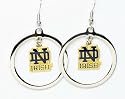 Notre Dame Fighting Irish - NCAA Floating Logo Hoop Earrings