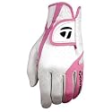 TaylorMade Targa Tour Women's Cabretta Leather Golf Glove - White/Pink