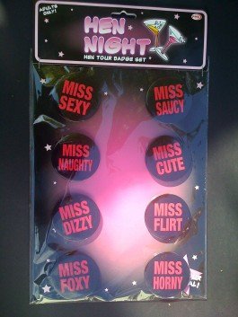 HEN NIGHT-HEN TOURS BADGE SET