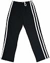 Adult Unisex Track Pants Black with White Stripes