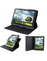 GMYLE (TM) Black 360 Degree Rotating Leather Folio Flip Case Cover Stand Detachable Folder for ASUS Transformer Pad TF300 Tablet 10.1 inch