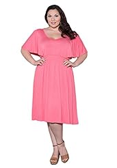 Modest Draped Pleated Scoop Neck Rayon/Spandex Flutter  Dress