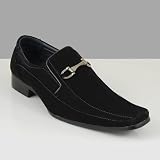 Z134 Men's Micro Suede Loafers Dress Shoes Black