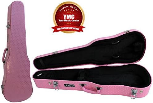 YMC 4/4 Full Size Violin Hard Case - Pink Heart Exterior