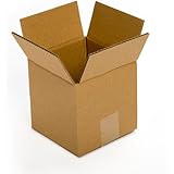 Pratt PRA0009 Recycled Corrugated Cardboard Single Wall Standard Cube Box with C Flute, 6" Length x 6" Width x 6" Height, (Pack of 25)