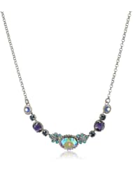 Sorrelli "Northern Lights" Vintage Style Filigree and Crystal Silver-Tone Necklace, 16"