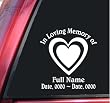 Personalized In Loving Memory Vinyl Decal Sticker - Outlined Heart