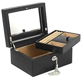 Wolf Designs Women's Black Small Rectangular Jewel Case #343202
