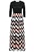 ANGVNS Womens Fashion 3/4 Sleeve Casual Contrast Color Striped Maxi Dress