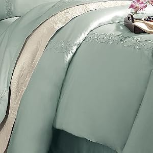 Resort Duvet - Seafoam, Queen, Embroidered Hem - Frontgate