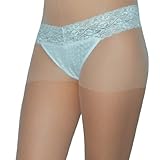Ladies Sexy Lace Stretch Hipster Brief Thong Panties Underwear / Knickers - Blue -Size: L