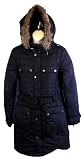 Le Breve Vogue Black Hooded Knee Length Trench Coat