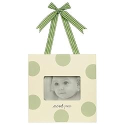 My Baby Sam Green Polka Dot "Sweet Pea" Hanging Frame