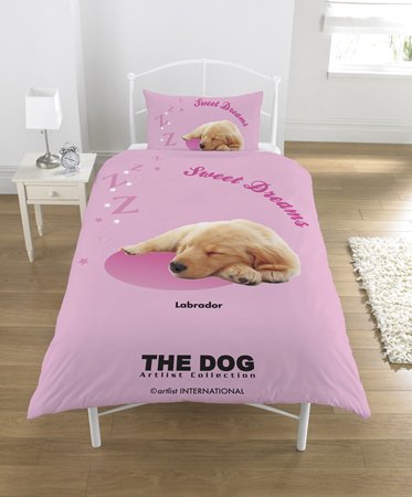 Artlist Collection: THE DOG - Pink Labrador Duvet Cover Bedding Set - SUPER CUTE!