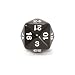 Koplow Opaque 24 Sided Dice, Black with White