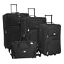 Pierre Cardin Envoy 4 Piece Set (28" 25" 21" Satchel) - Black/Black