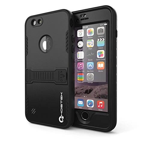 iPhone 6 Waterproof Case, Ghostek Atomic Black Apple iPhone 6 Waterproof Case W/ Attached Screen Protector - Apple iPhone 6 Slim Fitted Waterproof Shock proof Dust proof Dirt proof Snow proof Hard Shell Cover Case for iPhone 6 4.7" (NOT FOR IPHONE 6