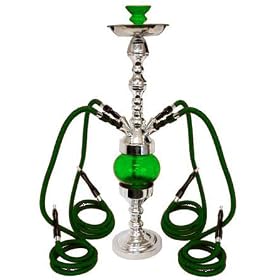 32" 4 Hose Rotating Hookah GREEN