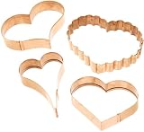 Old River Road Heart Shapes Cookie Cutter Set, Copper, Set of 4