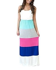 Summer Striped Print Cotton Sleeveless Spaghetti Strap Full Length  Maxi Dress  With a Bow(s)