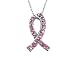 Pink Tourmaline Gemstone Ribbon Pendant 1/3 Carat (ctw) in 10K White Gold with Chain