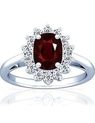 14K White Gold Cushion Cut Ruby Ring With Sidestones (GIA Certificate)