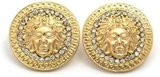 Crystalbella New Design Iced Out Celebrity Style Medusa Face Pierced Stud Fashion Earring