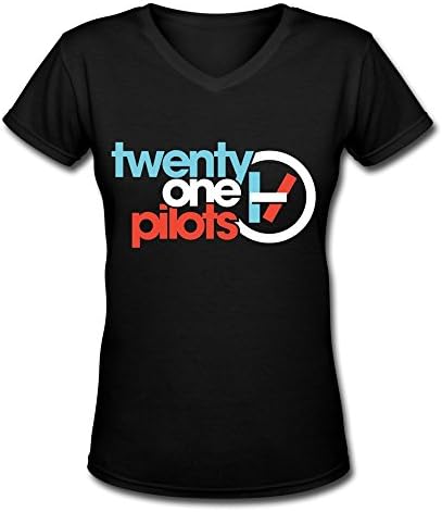 Twenty One Pilots Tour Logo Emotional Roadshow Design Womens V Neck T Shirt Black