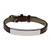 Jewelry : Engravable Brown Leather ID Bracelet