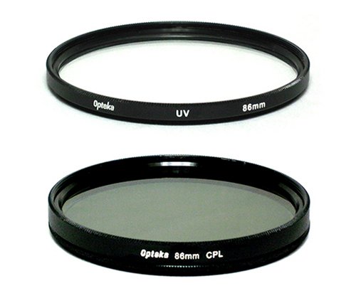 Opteka 86mm High Definition Circular Polarizing + UV (0) Ultra Violet Haze Multi-Coated Glass Filter Kit