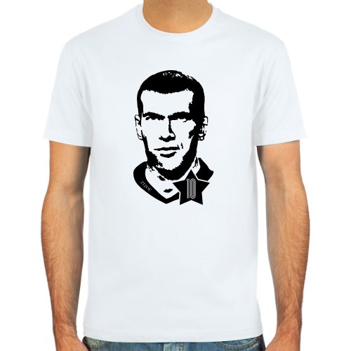T-Shirt Zinedine Zidane ::: Farbauswahl: skyblue, sand, weiß oder deepred ::: Fußball-Kult
