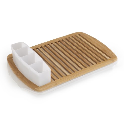 Umbra Slat Bamboo Dish Drying Rack with Tray