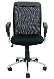 FURINNO Hidup Screen Back Mesh Seat Office Chair, Black WA-696-5