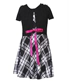 Rare Editions Girls 7-16 Cardigan Plaid Dress