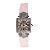 Pierre Cardin Women's Time Couture Collection Pink Square Crystal Accented Leather Strap Watch #PC68012118011